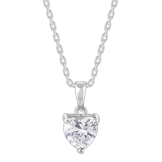 Anushka Sharma Silver Solitaire Heart Pendant with Link Chain
