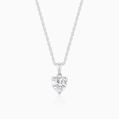 Anushka Sharma Silver Solitaire Heart Pendant with Link Chain