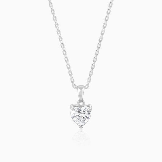 Anushka Sharma Silver Solitaire Heart Pendant with Link Chain