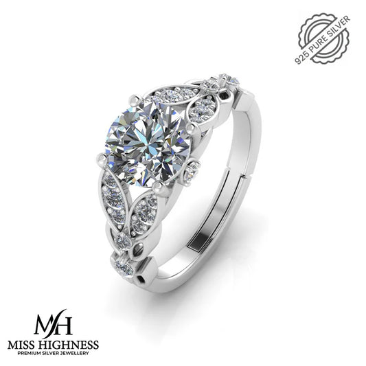 Pure 925 Sterling Silver Antique Austrian Engagement Ring for Girls