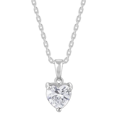 Anushka Sharma Silver Solitaire Heart Pendant with Link Chain