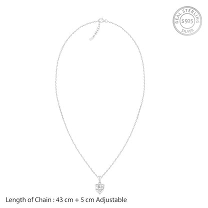 Anushka Sharma Silver Solitaire Heart Pendant with Link Chain